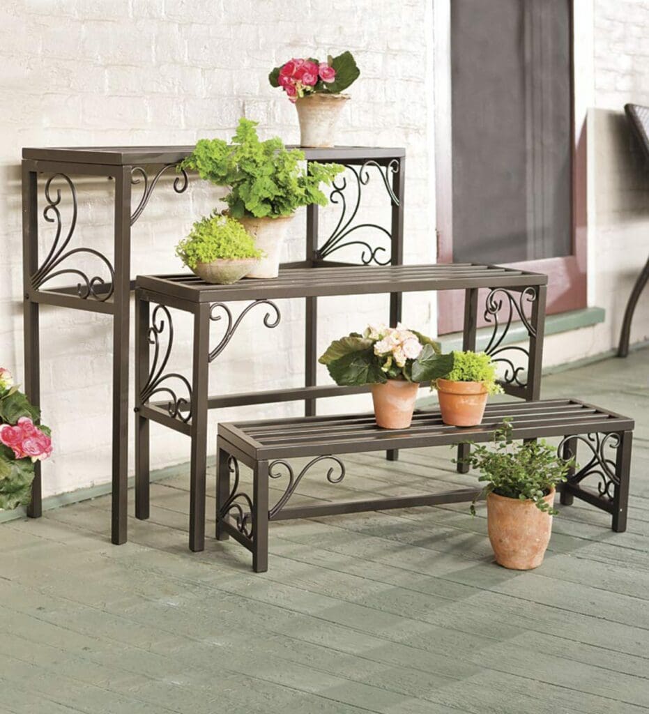 Nesting Metal Plant Stands With Scrollwork | Buy Online | Home Delivery