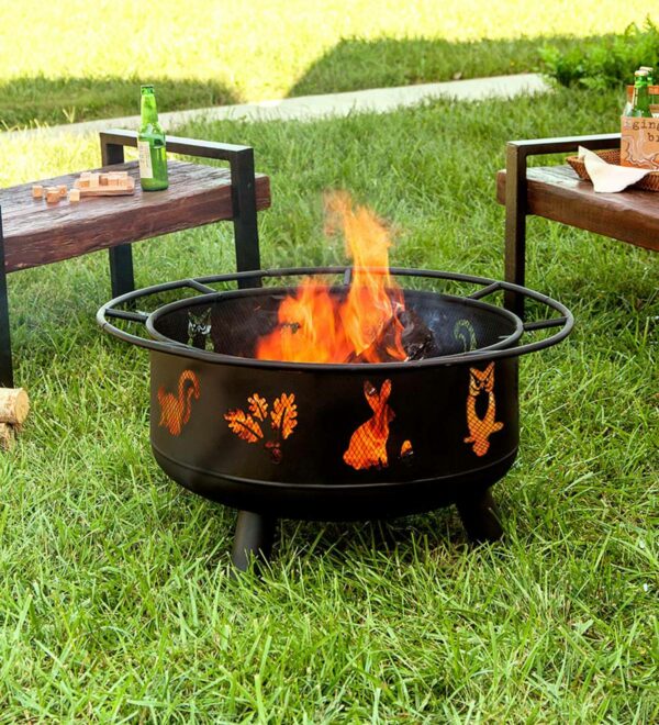 Woodland Animals Wood Burning Fire Pit