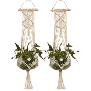 macrame hanging flower baskets